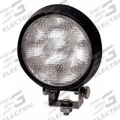 ECCO Vehicle Work Light: Round, Flood, LED, Bolt, Pigtail, Universal, Surface Mount, Black, CE (MPN E92013). Key specifications — Housing Color: Black; Brand: ECCO; Mount Type: Bolt; Electrical Connection: Pigtail; Installation Type: Permanent.