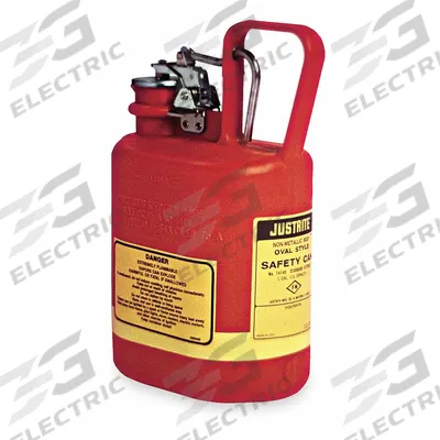 JUSTRITE Type I Safety Can: For Use With Flammables, 1 gal Capacity, Polyethylene - Flammable Liquids Safety Cans