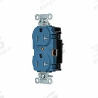 HUBBELL Receptacle: Duplex, 5-20, Blue, 125V AC, 20 A, 2 Pole / 3 Wire (MPN 5362STBLTR)
