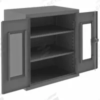 DURHAM MFG Storage Cabinet: 36 in x 24 in x 42 in, Frame, 2 Adj Shelves, Gray, Gray, Swing (MPN HDCC243642-2S95). Key specifications — Base Type: Frame; Cabinet Color: Gray; Frame Assembled: Assembled; Brand: DURHAM MFG.