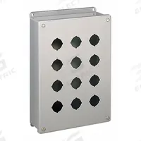 HOFFMAN Push Button Enclosure: 30mm, 3 Holes, 304 Stainless Steel, NEMA 4X (MPN E3PBSS). Key specifications — attr211299: HOFFMAN; attr1043605: Washdown-Corrosion-Resistant.