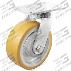 APPROVED VENDOR Plate Caster: Corrosion-Resistant/Debris-Resistant/Maint Free/Quiet-Roll, Swivel (MPN P27S-UY080K-16). Key specifications — Wheel/Tread Color: Yellow; Brand: APPROVED VENDOR; Roll Up: Swivel.
