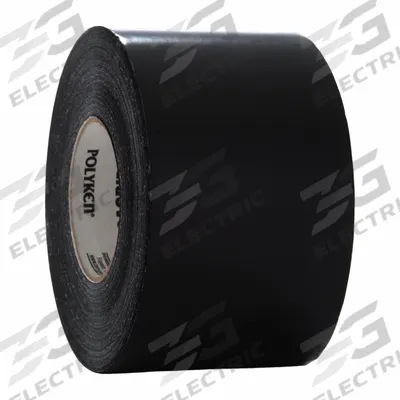 POLYKEN Film Tape: 3 in Wd, 33 3/8 yd Lg, 20 mil Thick, Black, Polyethylene Film - Moisture-Resistant Film Tape