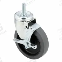 APPROVED VENDOR Stem Caster: Inch, Swivel, 5 in Wheel Dia., 1 1/4 in Wheel Wd, 6 in Mounting Ht (MPN P12S-PRP050B-ST1-WB-EL). Key specifications — Brand: APPROVED VENDOR; Thread Size: 1/2"-13; Roll Up: Swivel with Brake.