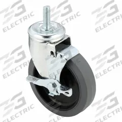 APPROVED VENDOR Stem Caster: Inch, Swivel, 5 in Wheel Dia., 1 1/4 in Wheel Wd, 6 in Mounting Ht (MPN P12S-PRP050B-ST1-WB-EL). Key specifications — Brand: APPROVED VENDOR; Thread Size: 1/2"-13; Roll Up: Swivel with Brake.