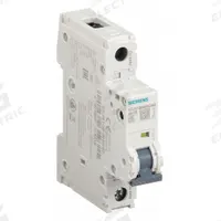 SIEMENS IEC Miniature Circuit Breaker: 6 A Amps, 60V DC, 14kA at 240V AC, Screw Clamp, 5SJ4, 240V AC (MPN 5SJ41066HG40). Key specifications — Brand: SIEMENS; DC Voltage Rating: 60V DC; Max. AIR Rating: 14kA at 240V AC; Terminal Connection: Screw Clamp; AC Voltage Rating: 240V AC.