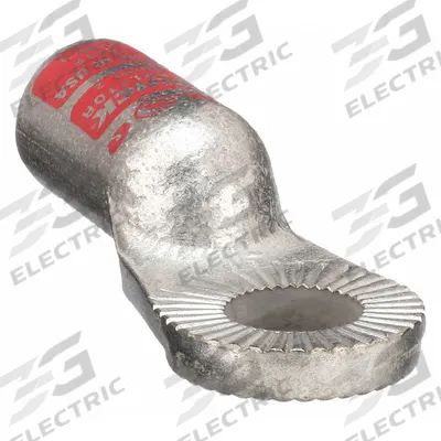 QUICKCABLE One-Hole Lug Compression Connector: Locking Lug, Crimp, Copper, 1 ga, Pink - Locking Lugs