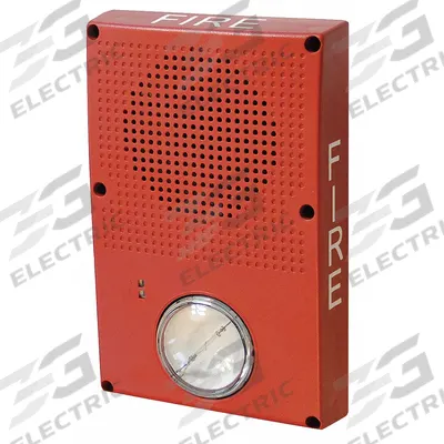 EDWARDS SIGNALING Speaker Strobe: 24 V DC/25/70 V, 8.5 in Overall Ht - Fire Alarm Speakers with Strobe Light