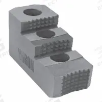 HURON Lathe Jaw: Pointed, Serrated, Steel, For 15 in Chuck, 2.95 in Ht (MPN KT215RJ2S). Key specifications — Brand: HURON; Mounting Bolt Size: M20.