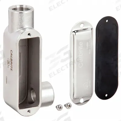 CALBRITE Conduit Outlet Body: Stainless Steel, 2 in Trade Size, LR Body, 71 cu in Body Capacity - LR - 90° Elbow Type