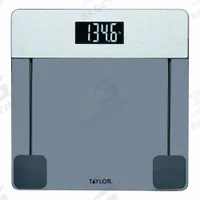 TAYLOR PRECISION PRODUCTS Bathroom Scale: Digital, kg/lb, 12 1/4 in Weighing Surface Wd (MPN 531649110). Key specifications — Brand: TAYLOR; Weighing Units: kg; IP Rating: Not IP Rated; Indicator Attachment: Integrated; Includes: Tinted Glass; Readability: 0.1 kg/0.2 lb.