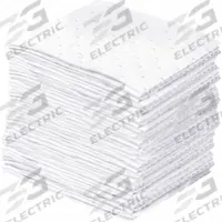 BRADY SPC ABSORBENTS Sorbent Pad: 6 oz Volume Absorbed Per Pad, Polypropylene, White, Box, 100 PK (MPN SRPO100). Key specifications — Brand: BRADY SPC ABSORBENTS; Material: Polypropylene.