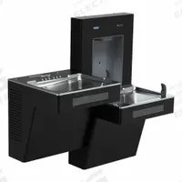 SLOAN Drinking Fountain with Bottle Filler: On-Wall, 8 gph @ 50°F, Touchless Sensor, Black (MPN DRS120-FIL-REF-BLK). Key specifications — Brand: SLOAN; Housing Material: Galvanized Steel; Filter Access: Top Panel Access; Chilling Capacity: 8 gph @ 50°F; Housing Color: Black.