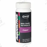 HACH Chemical Test Strips: Copper, 0 to 3 ppm Copper, Test Strips, 25 Tests, 1 3/8 in Overall Lg (MPN 2745125). Key specifications — Test Form: Test Strips; Brand: HACH; Parameter Measurements Included: 0 to 3 ppm Copper.
