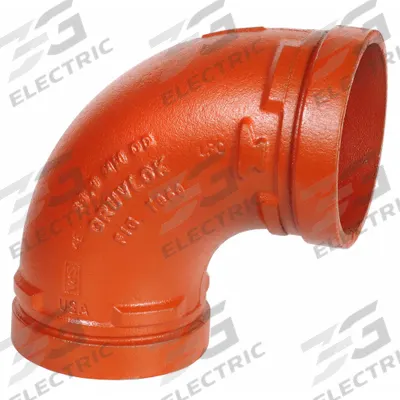GRUVLOK Metal Pipe Elbow: 90° Elbow, 1 1/4 in x 1 1/4 in, Ductile Iron - Grooved Pipe Fittings