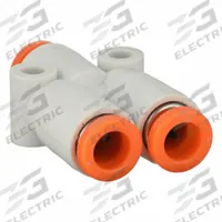 SMC Push-Fit Wye Fitting: 3/16 in OD x 3/16 in OD x 3/16 in OD Size, Polybutylene Terephthalate (MPN KQ2U05-00A). Key specifications — Brand: SMC.