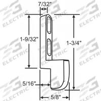 APPROVED VENDOR Door Keeper: 1 3/4 in Lg, 1/4 in Wd, 5/8 in Ht (MPN 12-212). Key specifications — Product Type: Door Keeper; Brand: APPROVED VENDOR.