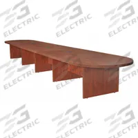 REGENCY Conference Table: Racetrack Oval, Laminate, Cherry, 240 in Overall Lg, 52 in Overall Wd, PVC (MPN LCTRT24052CH). Key specifications — attr987891: Slab Leg; attr987894: Laminate; attr987867: PVC; attr987857: REGENCY; attr987872: Wood.