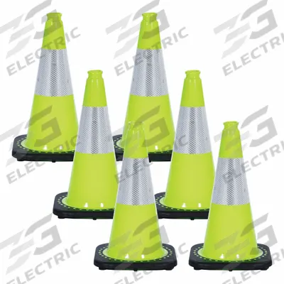 MR. CHAIN Traffic Cone: MUTCD/NCHRP-350, 18 in Cone Ht, Green, High-Intensity Prismatic - Traffic Cones for Roadway Use