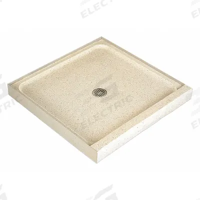 FIAT PRODUCTS Shower Base: Square, Single Threshold, Terrazzo, 30 in Overall Lg - Shower Bases