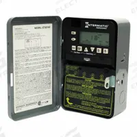 INTERMATIC Electronic Timer: 7 day, Astronomic, 120-277V AC, DPST/SPST, Digital (MPN ET8215C). Key specifications — Body Material: Metal; Indoor/Outdoor Usage: Indoor; Astronomic Functionality: Astronomic; Mounting Style: Surface; Brand: INTERMATIC.