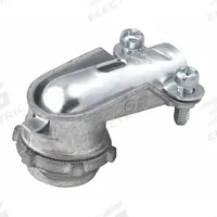 Connector - Clamp Style, 90 Degrees: Zinc, 1/2 in Trade Size, 1/2 in MNPT, Non Insulated (MPN 2692). Key specifications — Box Connection: 1/2 in MNPT; Connection Type: Squeeze; Color: Gray; Connection Orientation: 90°; Cable Clamping Method: Squeeze Clamp; Material: Zinc; Insulated: No; For Use With: Flexible Conduit.