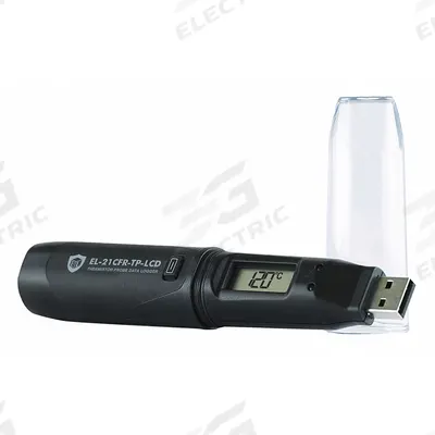 LASCAR Temperature Datalogger: -40°F to 257°F, -40°C to 125°C, EL-21CFR-TP-LCD - Temperature Data Loggers