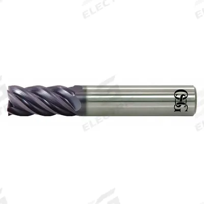 OSG Square End Mill: Carbide, EXO Coated, 5 Flute, 1/2" Mill Dia, 1" LOC - Fast-Cutting Carbide Square End Mills for Stainless Steel & Super Alloys