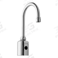 CHICAGO FAUCETS Bathroom Sensor Faucet: HyTronic Gooseneck, Cast Brass, Polished Chrome Finish (MPN WWG116.618.AB.1T). Key specifications — Brand: CHICAGO FAUCETS; Includes: Mounting Hardware; Series: HyTronic Gooseneck.