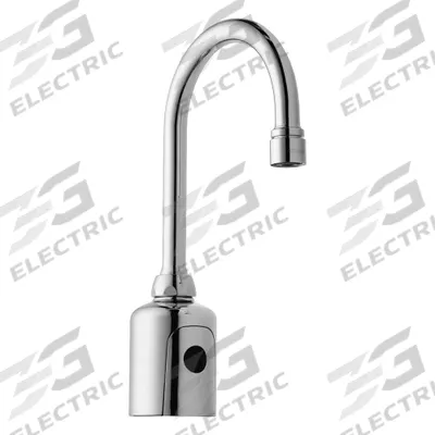 CHICAGO FAUCETS Bathroom Sensor Faucet: HyTronic Gooseneck, Cast Brass - Single-Post Sensor Bathroom Faucets