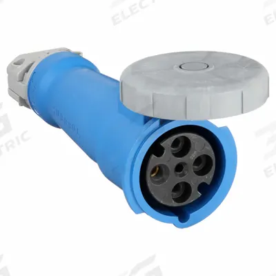 HUBBELL Pin and Sleeve Connector: Blue, 250V AC, Three Phase, 60 A, 3 Pole, 4 Wire - Washdown-Rated Connectors