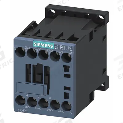 Siemens Control Relay: DIN-Rail & Surface Relay Mounting, 230V AC Coil Volt, 4NO - Combination DIN-Rail & Surface-Mounted Relays