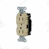 HUBBELL Receptacle: Duplex, 5-15, Ivory, 125V AC, 15 A, 2 Pole / 3 Wire (MPN 5262STI)