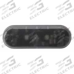 J.W. SPEAKER Dome Light: Rectangular, 12-48V DC, LED, Clear, Black, 2 1/4 in Overall Ht, Wire Leads (MPN 412). Key specifications — Lens Color: Clear; Mount Type: Low-Profile Panel Mount; Electrical Connection: Wire Leads; Housing Color: Black; Brand: J.W. SPEAKER; Operating Voltage: 12-48V DC; Mount Style: Surface.