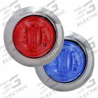 MAXXIMA Clearance Marker Light: Clearance Light, LED, Round, Surface Mount, Blue/Red, Hole, IP67 (MPN M09340RBL-DC). Key specifications — Lens Color: Red; Brand: MAXXIMA; Electrical Connection: Bullet Connectors; Lighting Technology: LED; Mount Type: Hole.