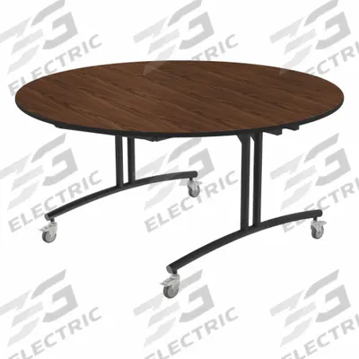 PALMER HAMILTON Folding Table: Montana Walnut, 30 in Overall Ht, 60 in Overall Lg - Flip-Top Nesting Cafeteria Tables
