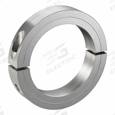 CLIMAX METAL PRODUCTS Shaft Collar: 2-Piece, Inch, Round, Clamp-On, 3 7/16 in Bore Dia - Stainless Steel Recessed-Screw Shaft Collars