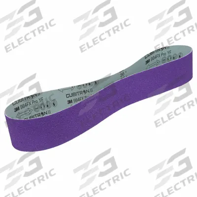 3M CUBITRON II Sanding Belt: 4 in W x 90 in L, Ceramic, 36 Grit, YF Wt Polyester Backing - Cool-Cutting Sanding Belts for All Metals