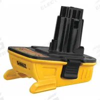DEWALT Battery Adapter: 18-20V, 1 Ports, 20V Max* Lithium-Ion Battery, 18V - 20V MAX* Adapter (MPN DCA1820). Key specifications — attr1255706: Battery Adapter; attr1255707: 20V Max* Lithium-Ion Battery; attr1255721: 18-20V; attr1255720: DEWALT.