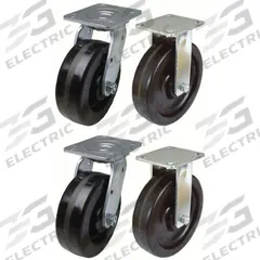 APPROVED VENDOR Plate Caster: Rigid/Swivel, No Brake, Phenolic, 4 in Wheel Dia, 2 in Wheel Wd, Slot (MPN P21-PH040R-14-SET). Key specifications — Wheel Bearing Type: Roller; Wheel/Tread Color: Black; Brand: APPROVED VENDOR; Caster Type: Swivel.