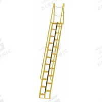 VESTIL Alternating Tread Stairs: 16.5 ft Overall Ht, Steel, 350 lb Load Capacity, Perforated (MPN ATS-13-68). Key specifications — Color: Yellow; Brand: VESTIL.