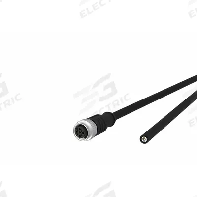 METZ CONNECT Sensor Cable: M12 Male Straight X Free End, 4 Pins, Black, PUR, 1 m Cable Lg - Single-Ended Cordsets with PUR Jacket for Twisting Applications