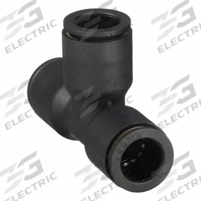 LEGRIS Push-Fit Tee Fitting: 10 mm OD x 10 mm OD x 10 mm OD Size, 53 mm Overall Lg - Nylon & Nickel-Plated Brass Tube Fittings