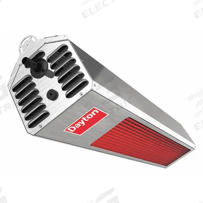 Dayton Gas Infrared Patio Heater: Natural Gas, 34,000 BtuH Heating Capacity Input - Suspended Infrared Gas Wall & Ceiling Patio Heaters