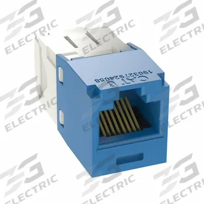 PANDUIT Jack Module: 1 Ports, Blue, 6, RJ45, Copper, CJ688TGBU-24 - Category Jacks