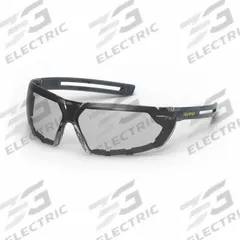 HEXARMOR Safety Glasses: Gray Lens Color, Frameless, Anti-Fog/Hard Coat/TruShield®, LT400G Series (MPN 11-28002-02). Key specifications — Series: LT400G; Lens Color: Gray; Frame Color: Charcoal/High-Visibility Yellow; Brand: HEXARMOR.