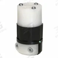 LEVITON Straight Blade Connector: 5-20R, 125V AC, 20 A, 2 Pole, 3 Wire, Black/White (MPN 5369-PLC)