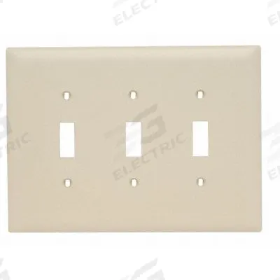 LEGRAND Wall Plate: Toggle, 3 Gang, Brown - General Purpose Wall Plates