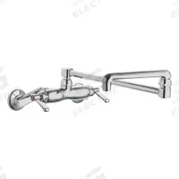 CHICAGO FAUCETS Double Joint Kitchen Faucet: 445, Cast Brass, Widespread, Wall, 2 Mounting Holes (MPN 445-DJ18ABCP). Key specifications — Series: 445; Brand: CHICAGO FAUCETS.