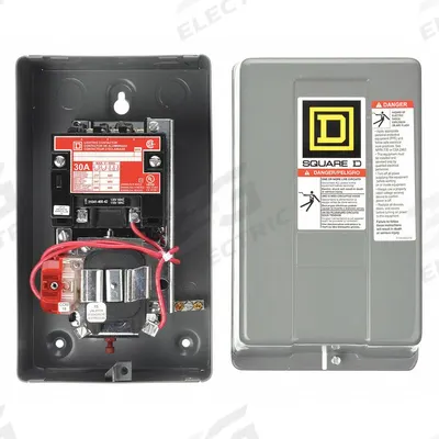 SQUARE D Lighting Magnetic Contactor: 3 Poles, 120V AC - Enclosed Mechanically Held Lighting Contactors